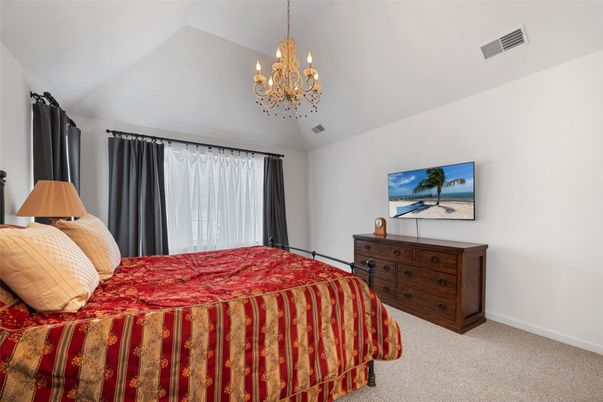 Bedroom, Chandelier, Interior