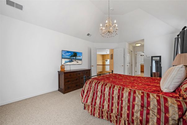 Bedroom, Chandelier, Interior
