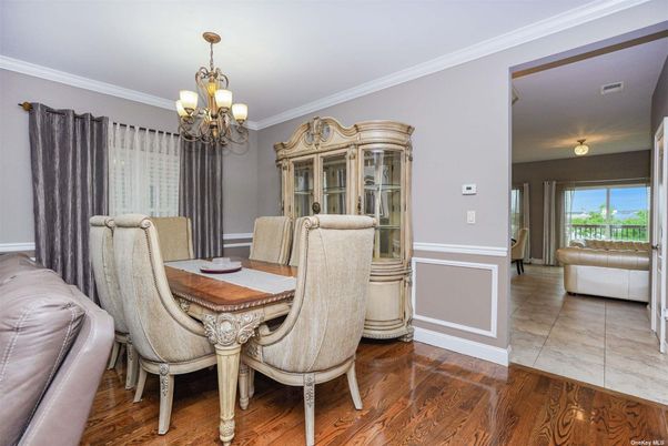 Chandelier, Dining room, Interior, Wood Texture Flooring