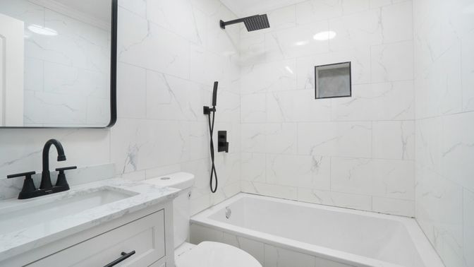 Bathroom, Interior, Marble Walls