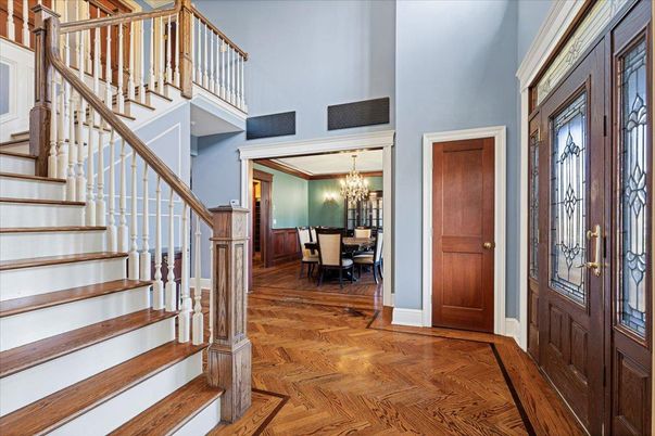 Chandelier, Dining room, Interior, Wood Texture Flooring