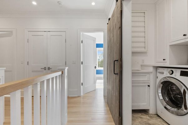 Interior, Recessed Lighting, Utility Closets, Washer, Wood Texture Flooring
