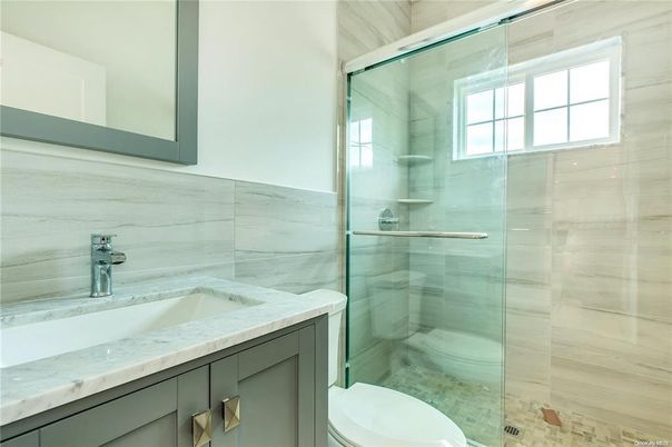 Bathroom, Glass Shower, Interior, Marble Walls