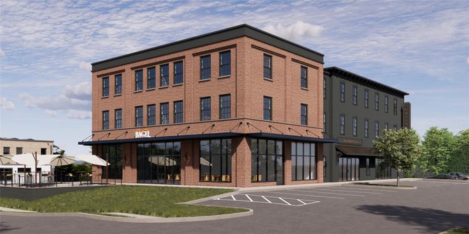 Exterior, Facade, Brick Facade, Chicago School