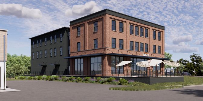 Exterior, Facade, Brick Facade, Chicago School