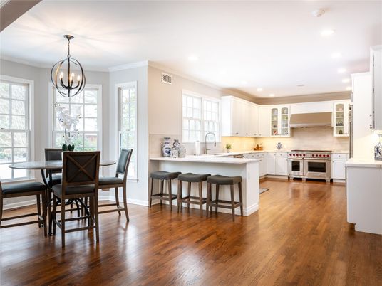 Chandelier, Dining room, Interior, Kitchen, Recessed Lighting, Wood Texture Flooring