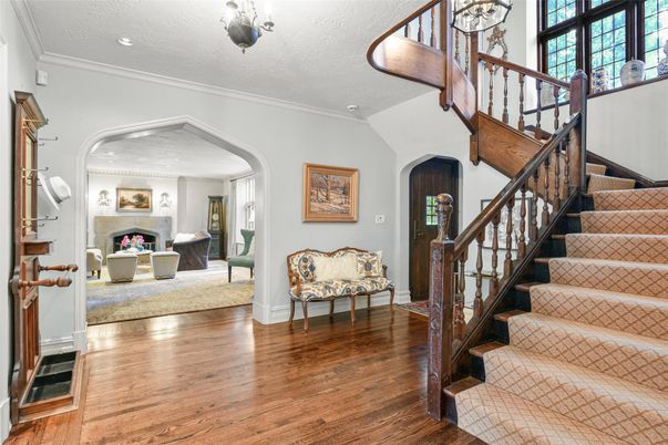 Fireplace, Interior, Recessed Lighting, Wood Texture Flooring