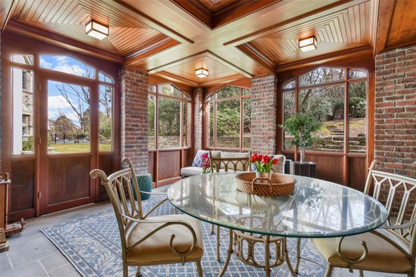 Dining room, Interior, Stone Walls, Wooden Ceilings