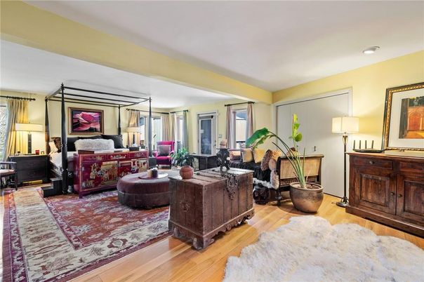 Bedroom, Interior, Living room, Recessed Lighting, Wood Texture Flooring