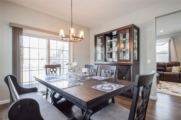 Chandelier, Dining room, Interior, Living room, Recessed Lighting, Wood Texture Flooring