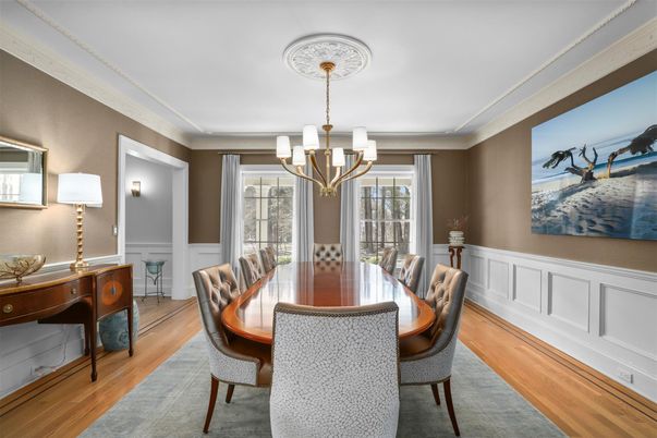 Chandelier, Dining room, Interior, Wood Texture Flooring