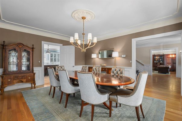 Chandelier, Dining room, Interior, Wood Texture Flooring