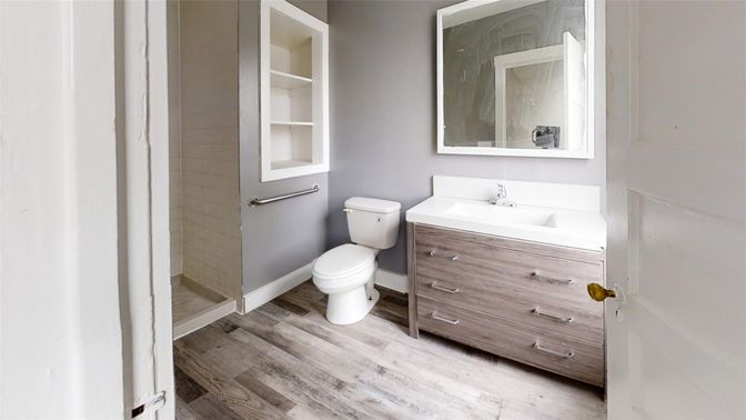 Bathroom, Interior, Wood Texture Flooring