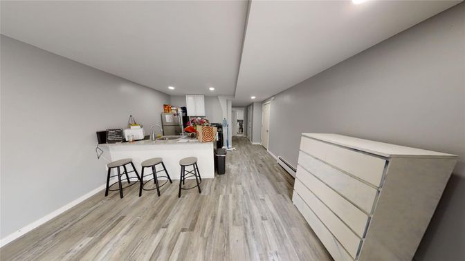 Interior, Kitchen, Recessed Lighting, Wood Texture Flooring
