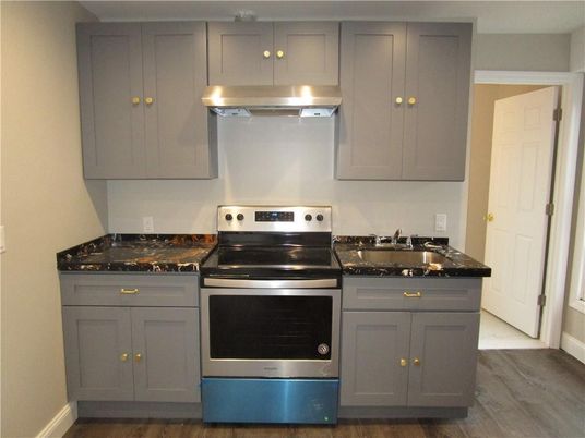 Interior, Kitchen, Stainless Steel Appliances, Wood Texture Flooring