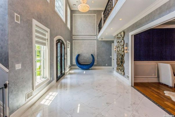 Chandelier, Interior, Marble, Recessed Lighting