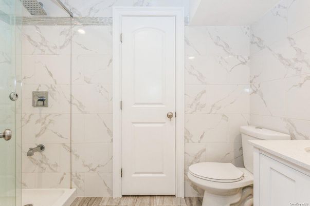 Bathroom, Glass Shower, Interior, Marble Walls