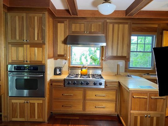 Interior, Kitchen, Pendant Lights, Stainless Steel Appliances, Wood Texture Flooring