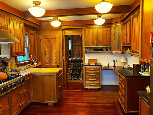 Interior, Kitchen, Wood Texture Flooring