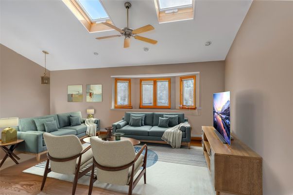 Interior, Living room, Pendant Lights, Wood Texture Flooring