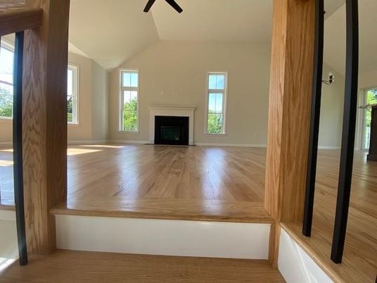 Empty room, Fireplace, Interior, Wood Texture Flooring