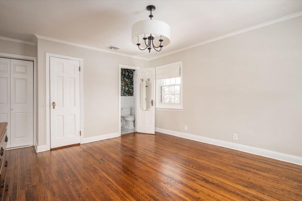 Bathroom, Chandelier, Empty room, Interior, Wood Texture Flooring
