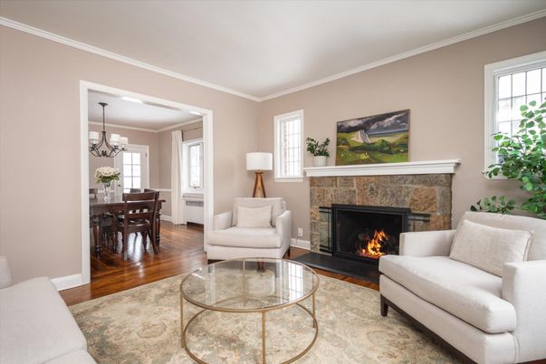 Chandelier, Dining room, Fireplace, Interior, Living room, Wood Texture Flooring