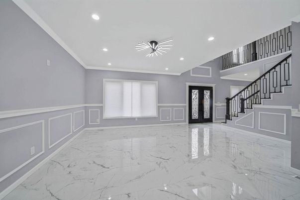 Empty room, Interior, Marble, Recessed Lighting
