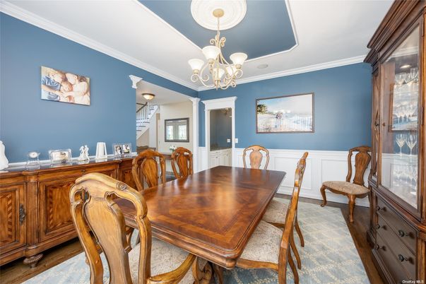 Chandelier, Dining room, Interior, Wood Texture Flooring