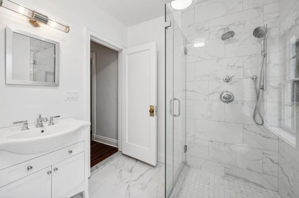 Bathroom, Glass Shower, Interior, Marble, Marble Walls