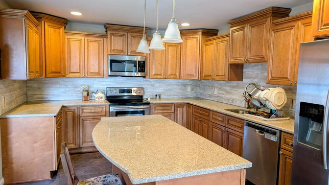Interior, Kitchen, Pendant Lights, Recessed Lighting, Stainless Steel Appliances