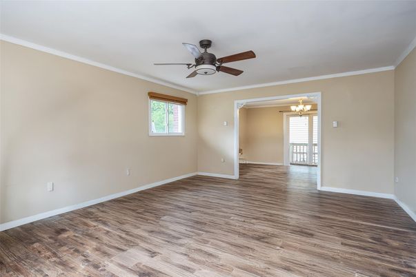 Chandelier, Empty room, Interior, Wood Texture Flooring