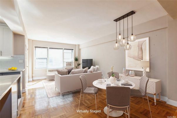 Dining room, Interior, Kitchen, Living room, Pendant Lights, Wood Texture Flooring