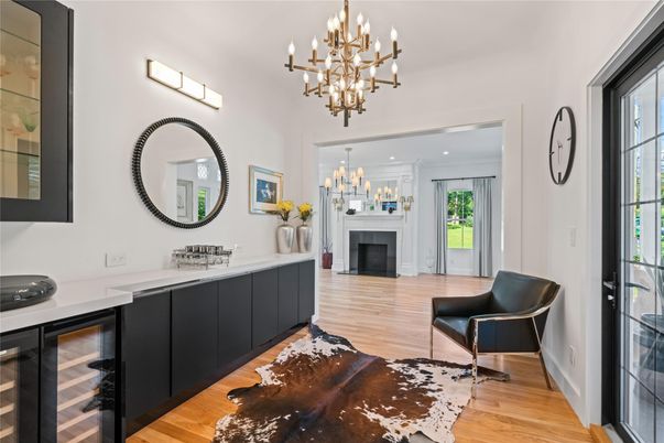 Chandelier, Fireplace, Interior, Pendant Lights, Recessed Lighting, Wood Texture Flooring
