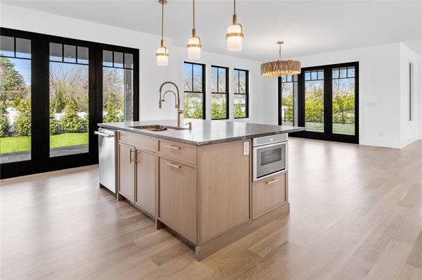 Chandelier, Interior, Kitchen, Pendant Lights, Wood Texture Flooring