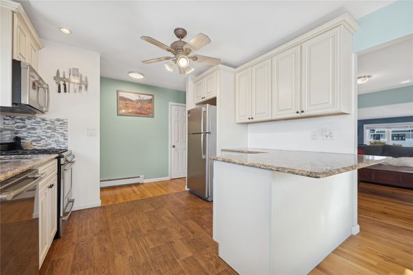 Interior, Kitchen, Recessed Lighting, Wood Texture Flooring
