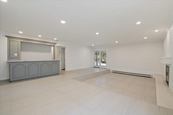 Empty room, Fireplace, Interior, Recessed Lighting
