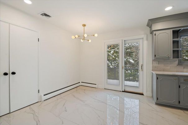 Empty room, Interior, Marble, Pendant Lights, Recessed Lighting