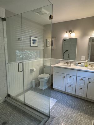 Bathroom, Dual Sink Vanities, Glass Shower, Interior