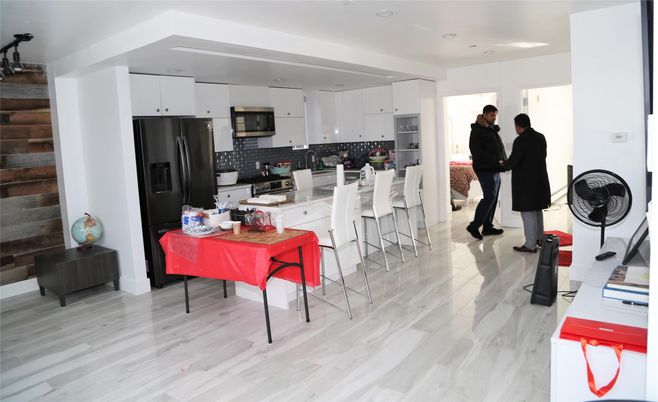 Interior, Kitchen, Recessed Lighting, Wood Texture Flooring