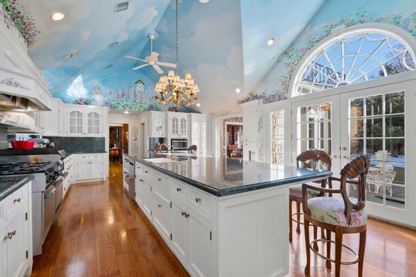Chandelier, Interior, Kitchen, Recessed Lighting, Wood Texture Flooring