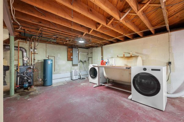 Interior, Stone Walls, Washer, Wooden Beams, Wooden Ceilings