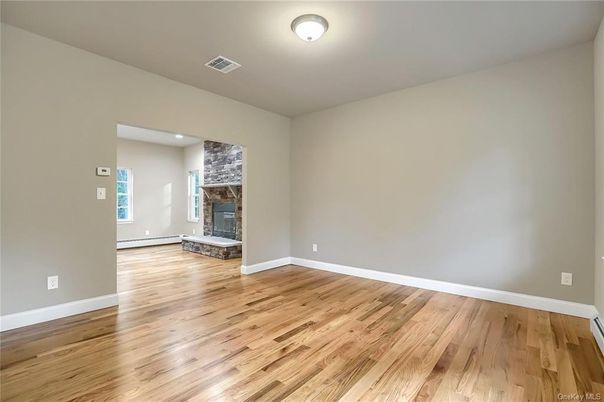 Empty room, Fireplace, Interior, Wood Texture Flooring
