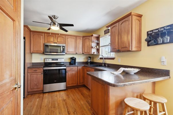 Interior, Kitchen, Stainless Steel Appliances, Wood Texture Flooring