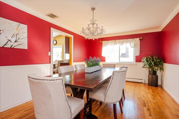 Chandelier, Dining room, Interior, Wood Texture Flooring