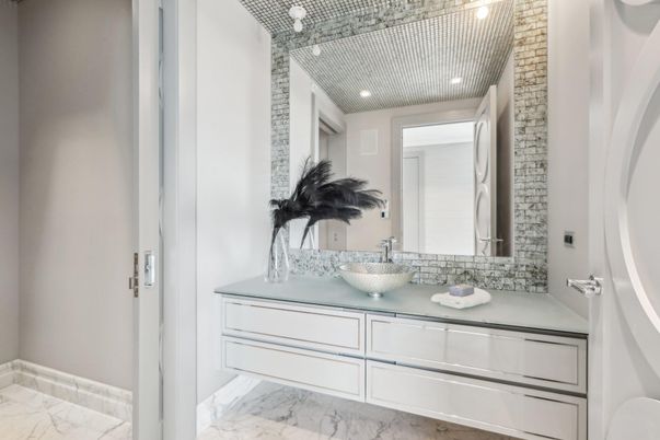 Bathroom, Interior, Marble, Recessed Lighting