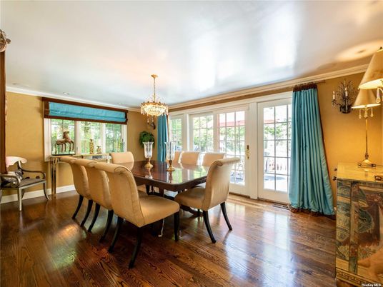 Chandelier, Dining room, Interior, Wood Texture Flooring