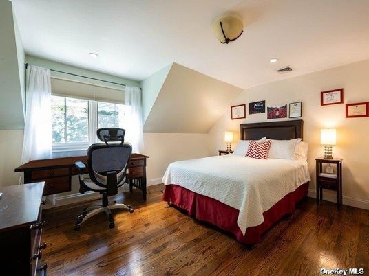 Bedroom, Home Office, Interior, Recessed Lighting, Wood Texture Flooring
