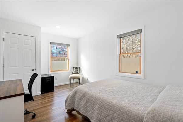 Bedroom, Home Office, Interior, Recessed Lighting, Wood Texture Flooring