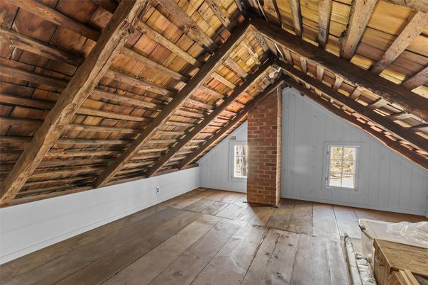 Empty room, Interior, Stone Walls, Wooden Beams, Wooden Ceilings, Wood Texture Flooring